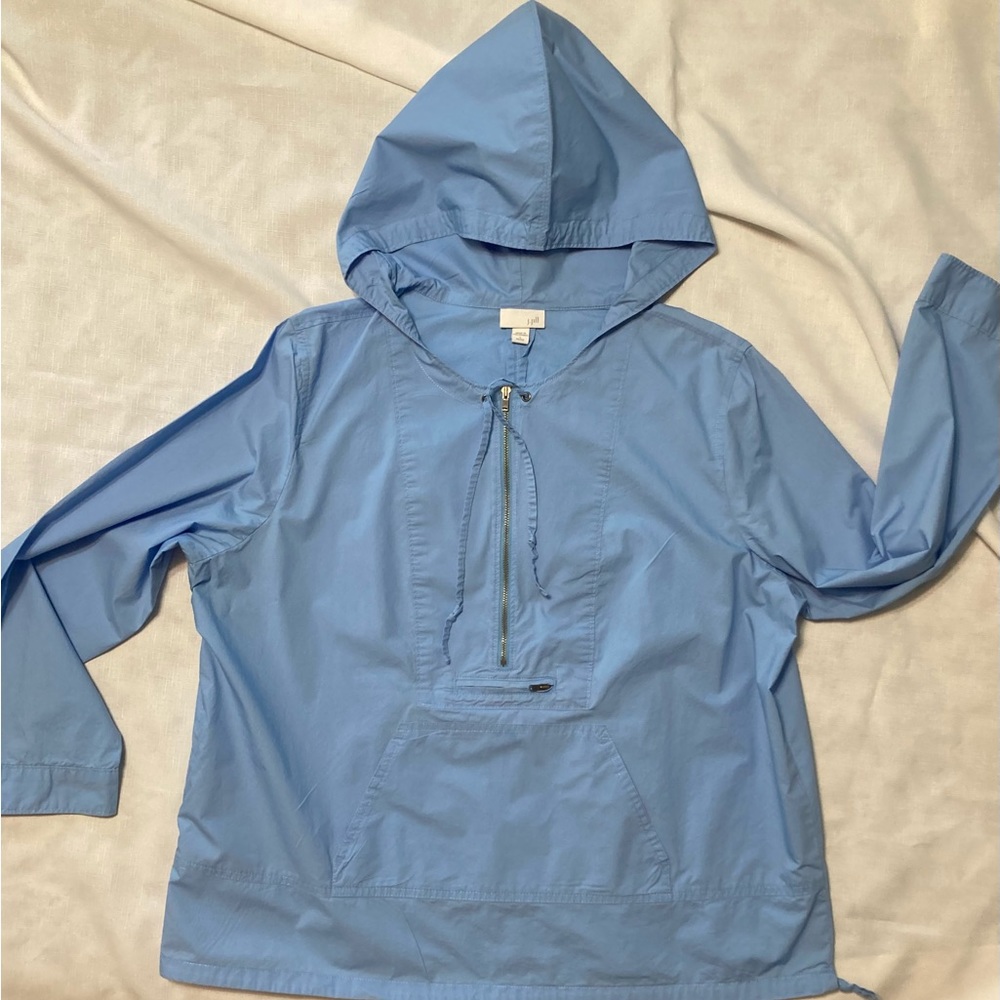 J.Jill hooded jacket in light blue. Petite size L.